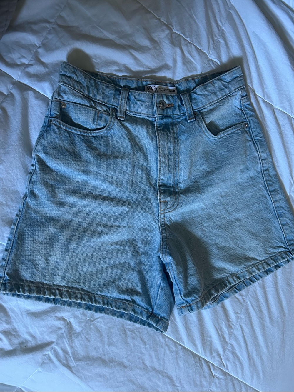 Zara Light Blue Denim Shorts